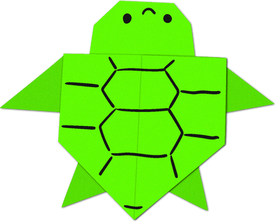 Green Origami Turtle